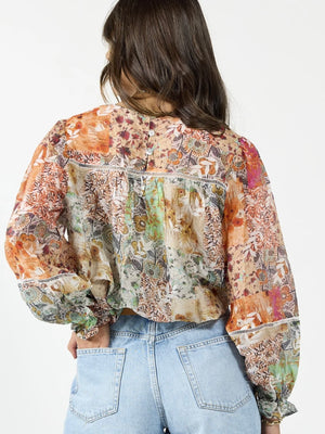 Drama The Label Apache Blouse-Patch Print