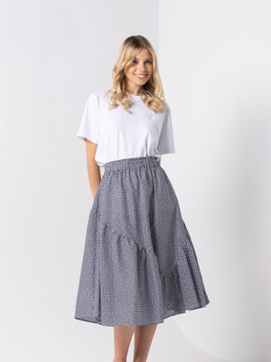 DRESSED Summer Time Skirt-Navy Tiles | NZ womens clothing | Trio Boutique Geraldine