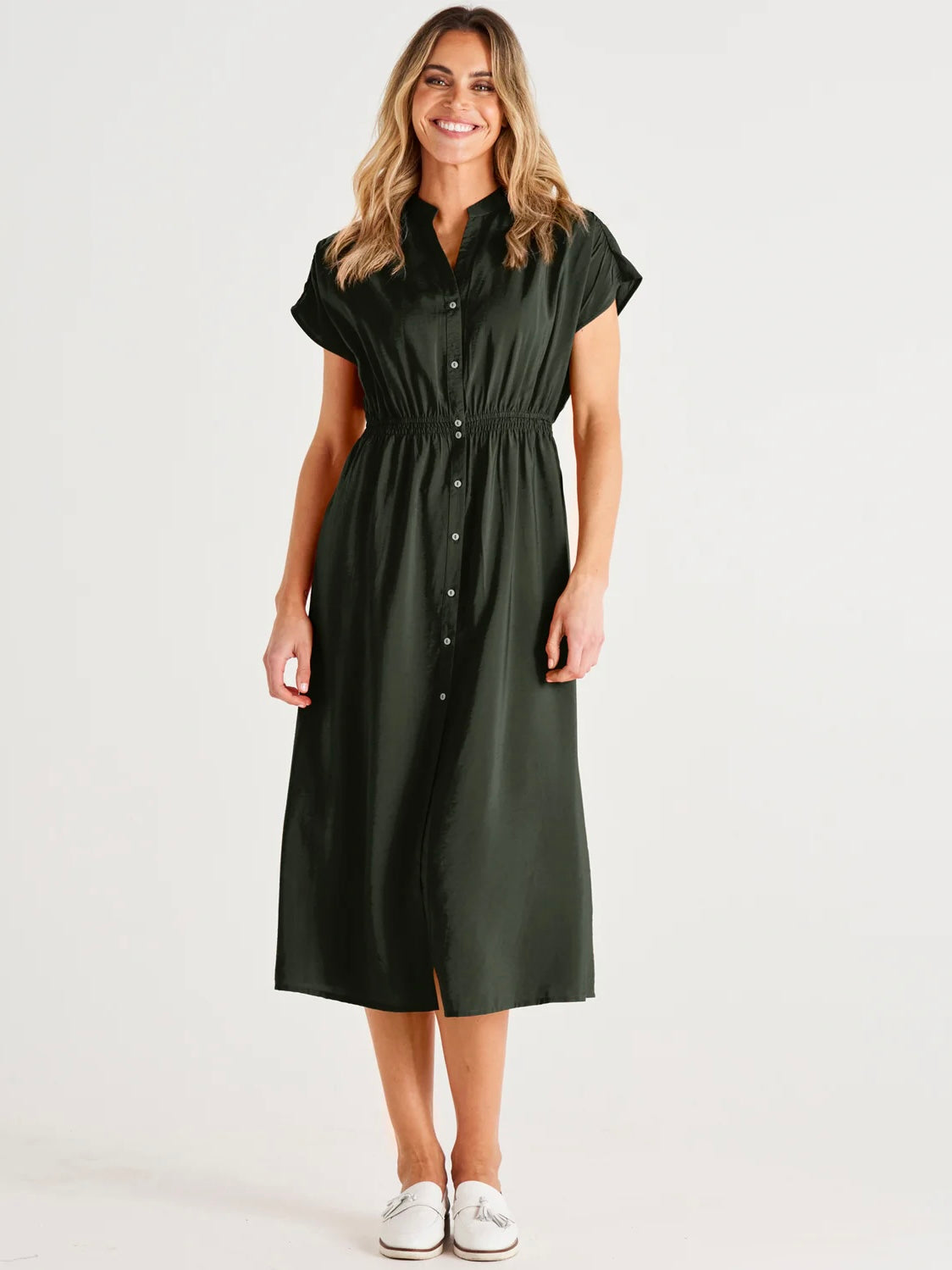 Betty Basics Simone Dress-Olive