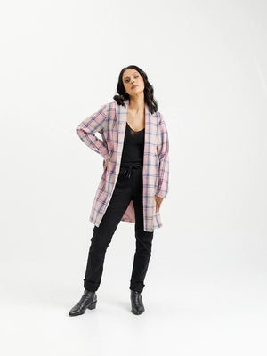 Home Lee Haley Coat-Pink Plaid | NZ womens clothing | Trio Boutique Geraldine