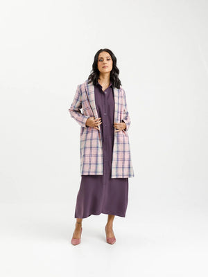 Home Lee Haley Coat-Pink Plaid | NZ womens clothing | Trio Boutique Geraldine