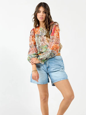 Drama The Label Apache Blouse-Patch Print