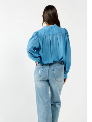 Drama The Label Bristol Blouse-Cornflour