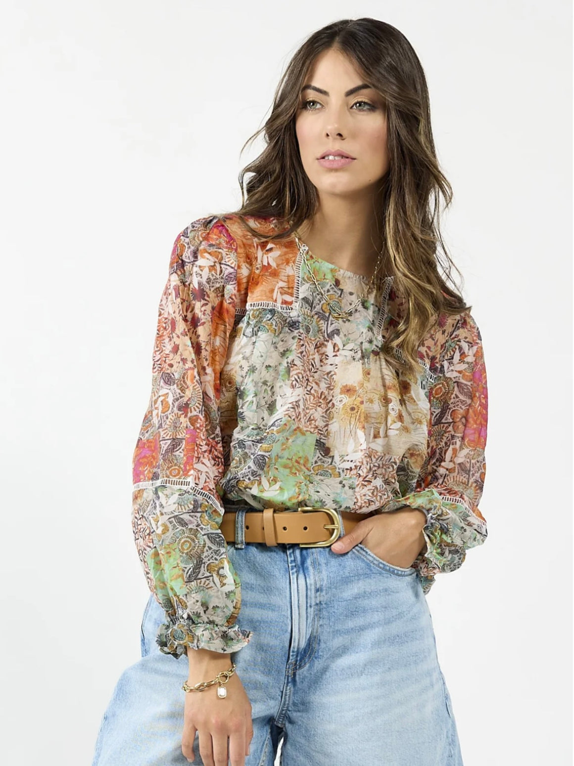 Drama The Label Apache Blouse-Patch Print