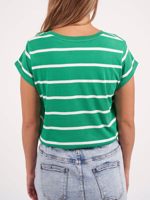 Foxwood Manly Stripe Tee-Green