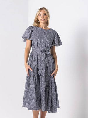 DRESSED Amalfi Dress-Navy Tiles | NZ womens clothing | Trio Boutique Geraldine