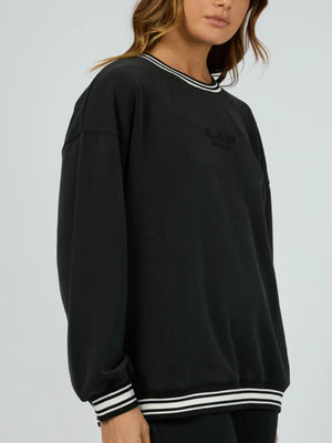 All About Eve Luxe Active College Crew Sweater-Black