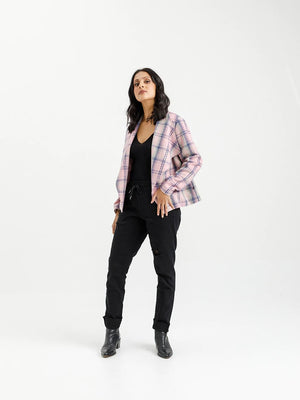 Home Lee Shylah Jacket-Pink Plaid | NZ womens clothing | Trio Boutique Geraldine