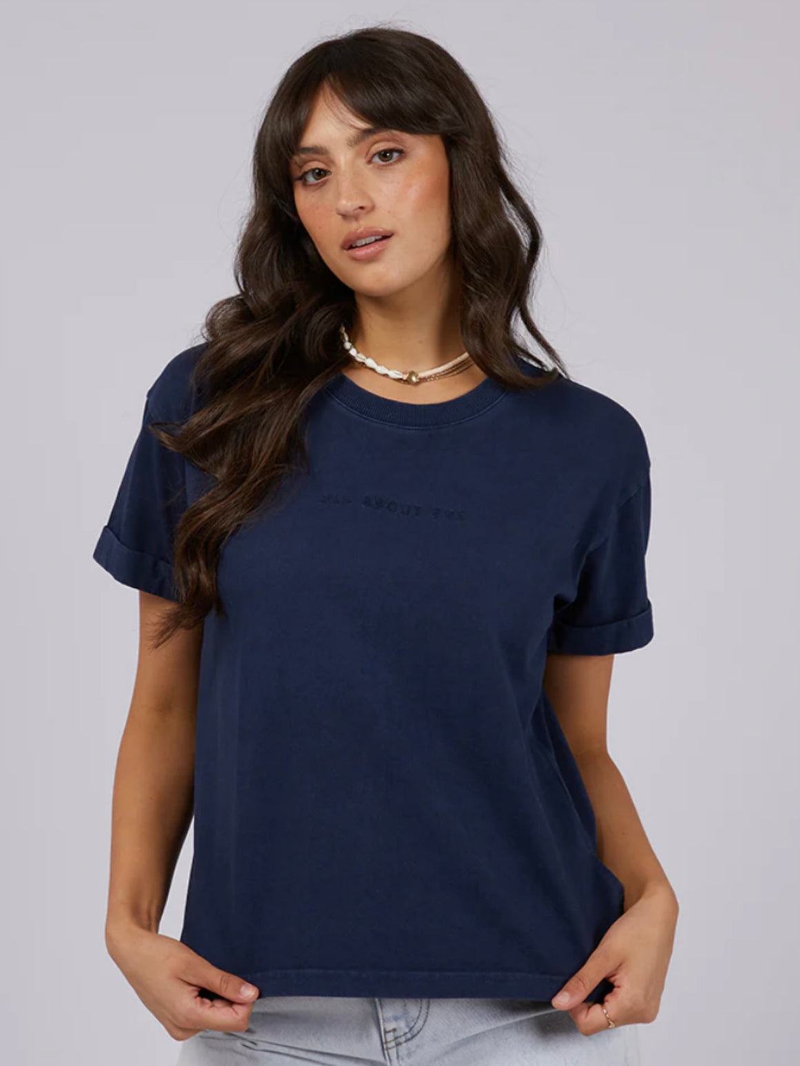 All About Eve Washed Tee-Navy