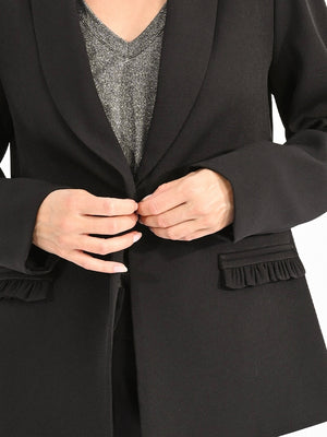 Molly Bracken Woven Blazer-Black | NZ womens clothing | Trio Boutique Geraldine