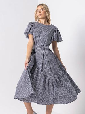 DRESSED Amalfi Dress-Navy Tiles | NZ womens clothing | Trio Boutique Geraldine