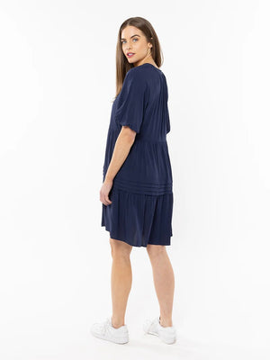 Seeking Lola Courageous Mini Dress-Navy