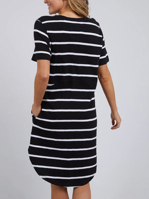 Foxwood Bay Stripe Dress-Black