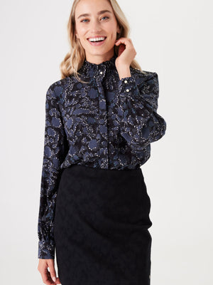 Garcia Shirt-Black Print | NZ womens clothing | Trio Boutique Geraldine