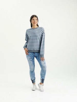 Home Lee Kayla Crew-Stormy Stripe