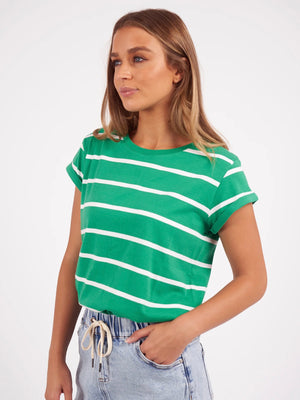 Foxwood Manly Stripe Tee-Green