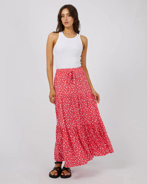 All About Eve Dolly Maxi Skirt-Red