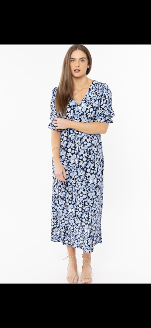 Billie The Label Skillful Midi Dress-Royal Bloom