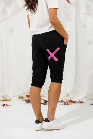 Home Lee 3/4 Aparment Pants-Black with Candy Stripe X