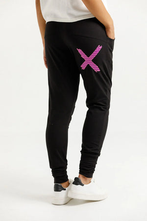 Home Lee Apartment Pants-Black with Candy Stripe X