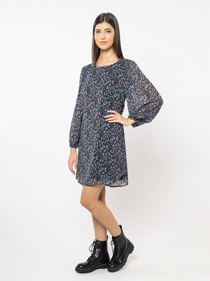 Leila + Luca Luna Mini Shift Dress-Chiffon Flourish | NZ womens clothing | Trio Boutique Geraldine