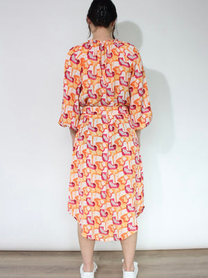 Jaclyn M Kelly Dress-Cream/Multi | NZ womens clothing | Trio Boutique Geraldine