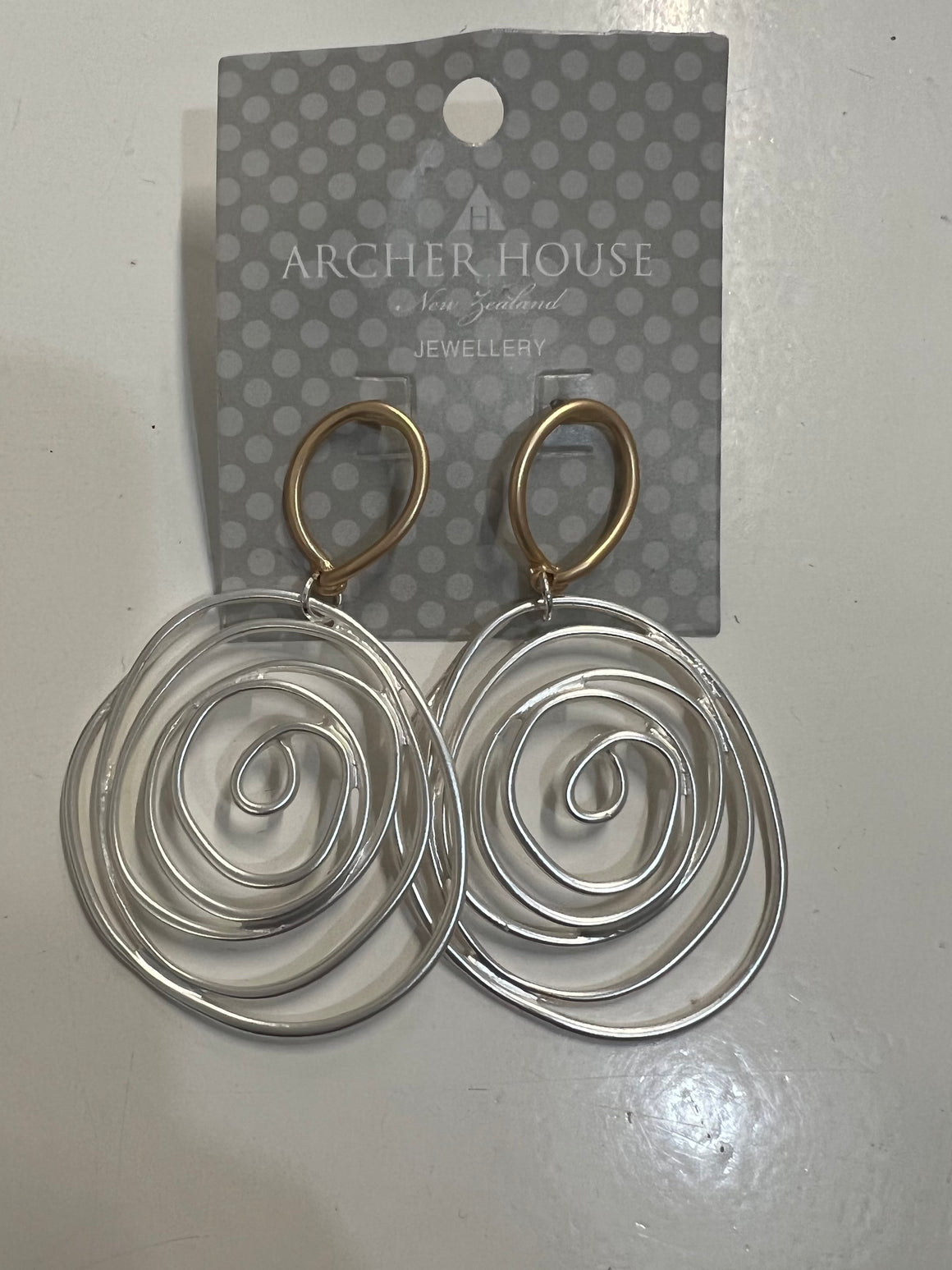 Archer House Wire Spiral Stud Earrings-Matt Gold/Matt Silver | NZ womens clothing | Trio Boutique Geraldine