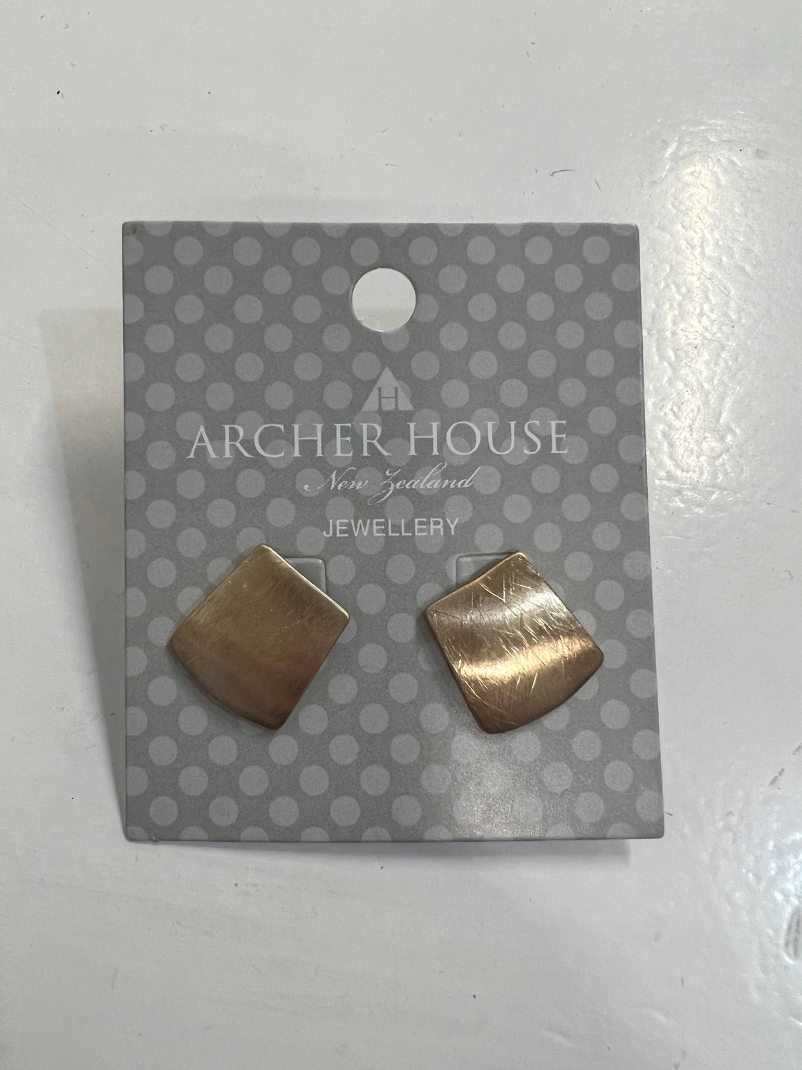 Archer House Square Earrings-Brushed Gold | NZ womens clothing | Trio Boutique Geraldine